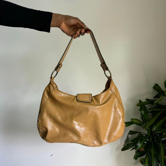 Vintage leather tan tote shoulder bag - image 3