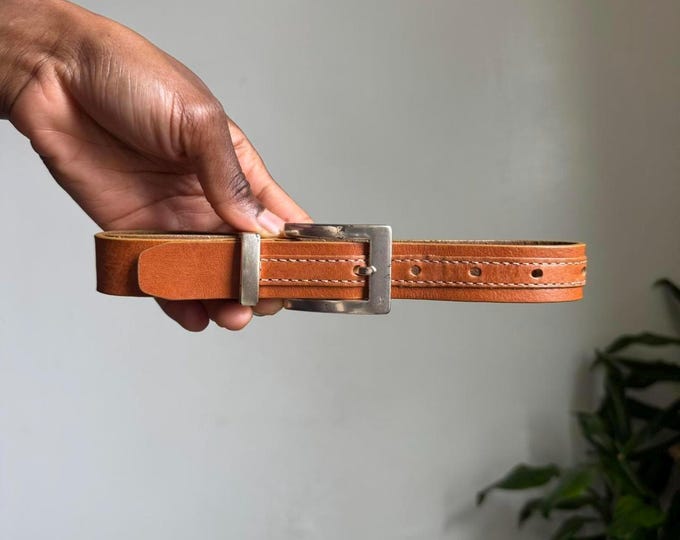 Vintage boho tan mini belt size M