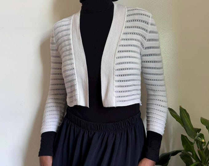 Vintage White see through lightweight cardigan size M