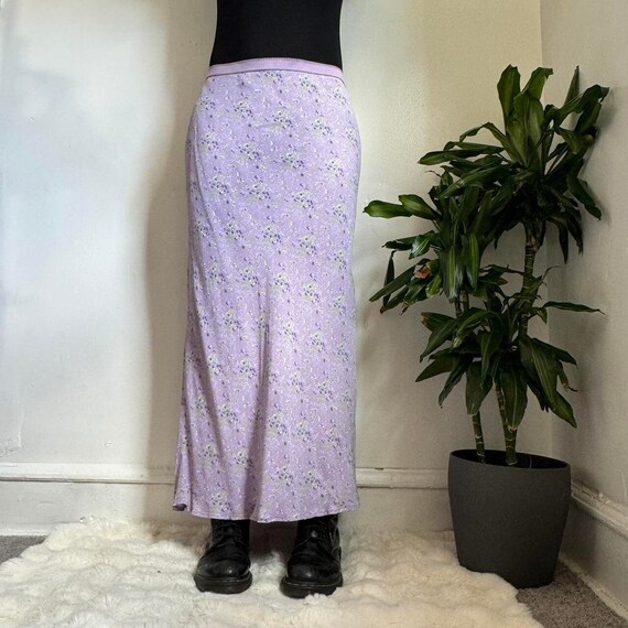 Floral straight midi skirt - image 1