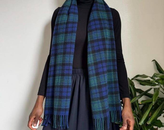 Vintage academia plaid neck Warmer scarf