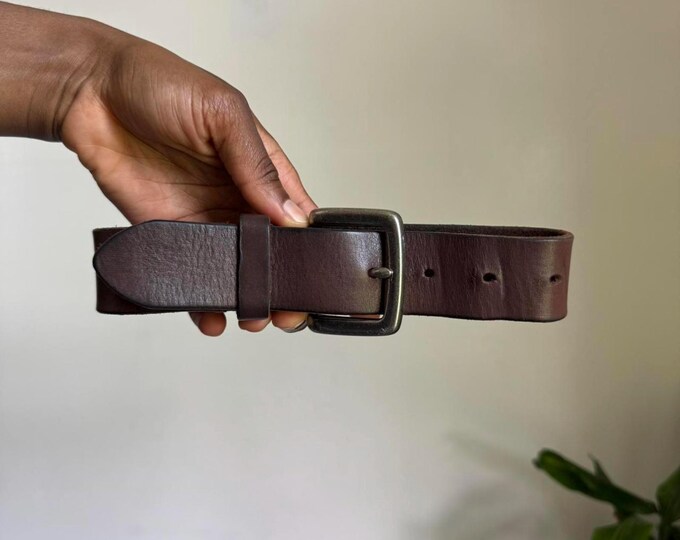 Vintage American Eagles Brown genuine leather belt fits like L/XL