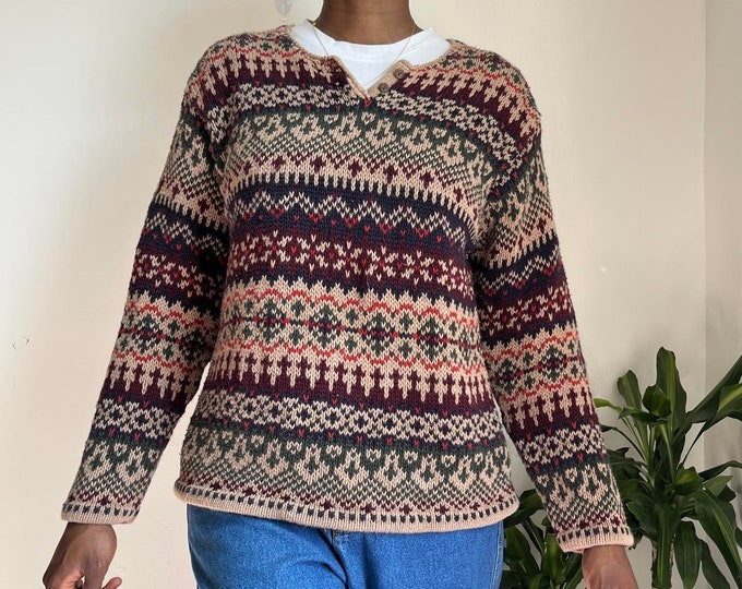 Vintage cottage core/boho pullover knit sweater