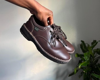 vintage 90s Eastland Leather Oxfords // Dark Brown Academia Shoes women's size 8