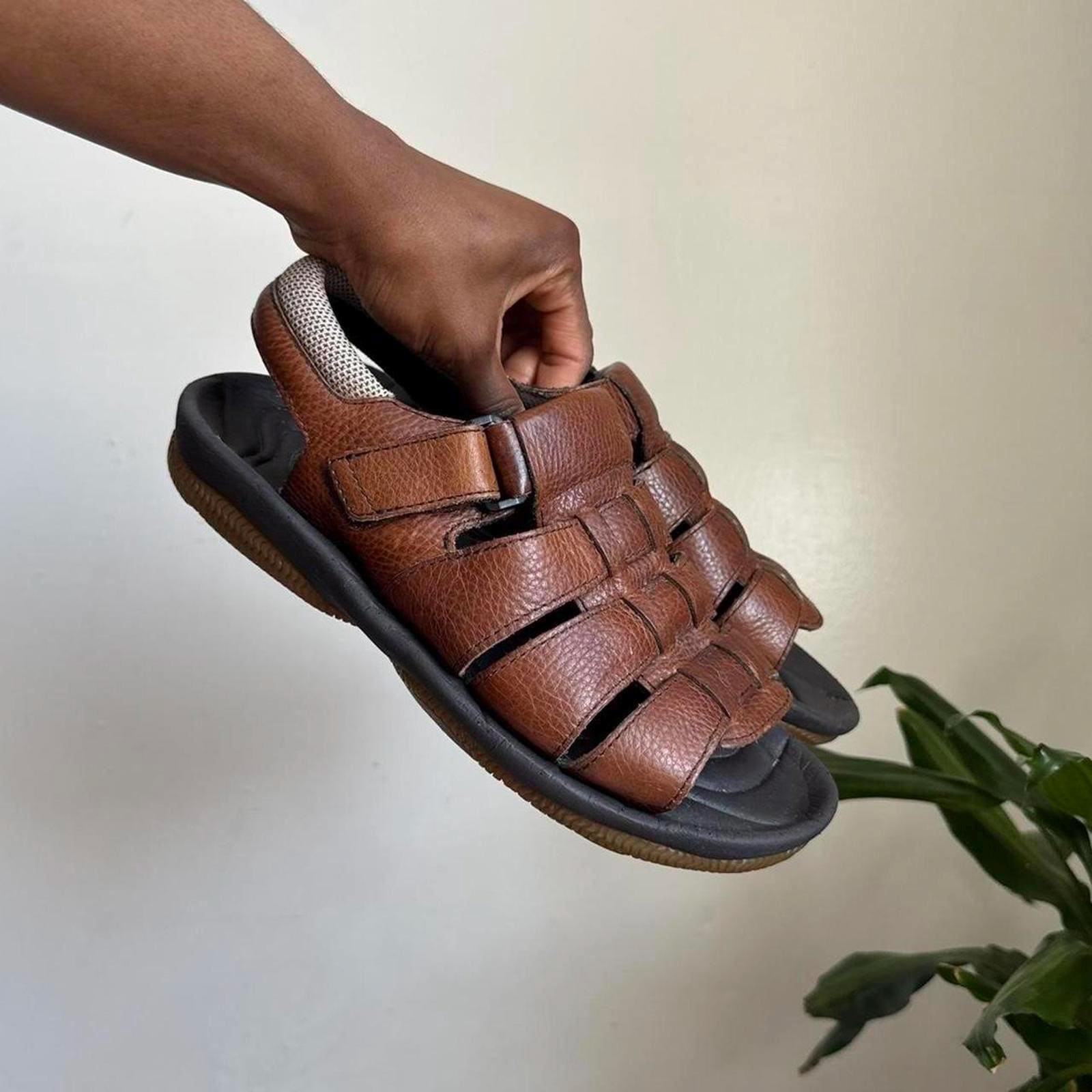 Vintage Brown Fisherman Sandals - Etsy