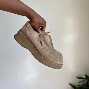 Vintage Suede chunky sole platform ankle boots.