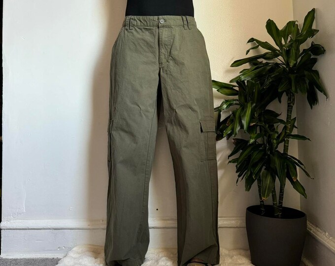 Vintage Gorpcore Unisex relaxed fit green cargo pants