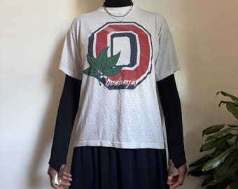 Vintage 1985 Ohio State Buckeyes Single Stitch Distressed T-shirt - L