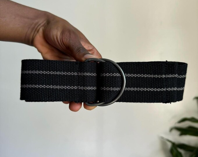 Unisex gray Woven D Ring Skater belt one size