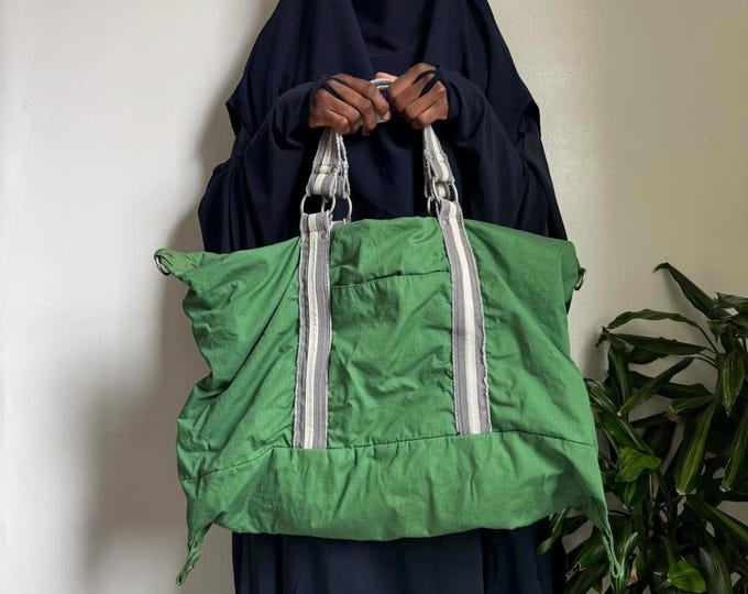 Vintage gorpcore grunge green streetwear duffel bag