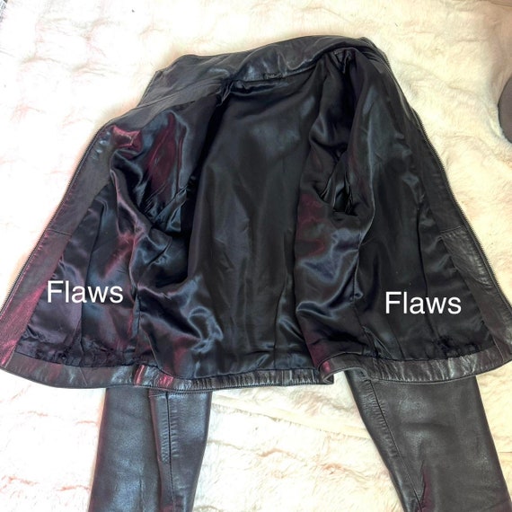 Vintage zip up Leather jacket in black - image 6