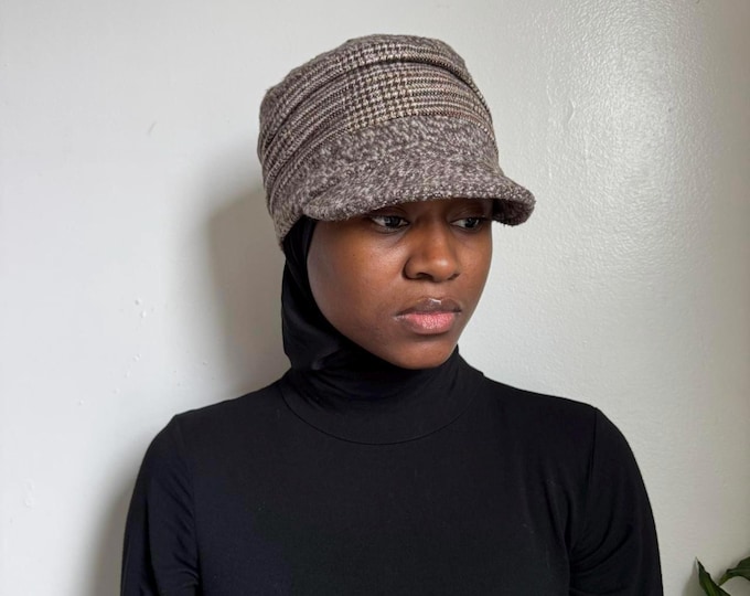 Vintage women boho grunge cabbie hat