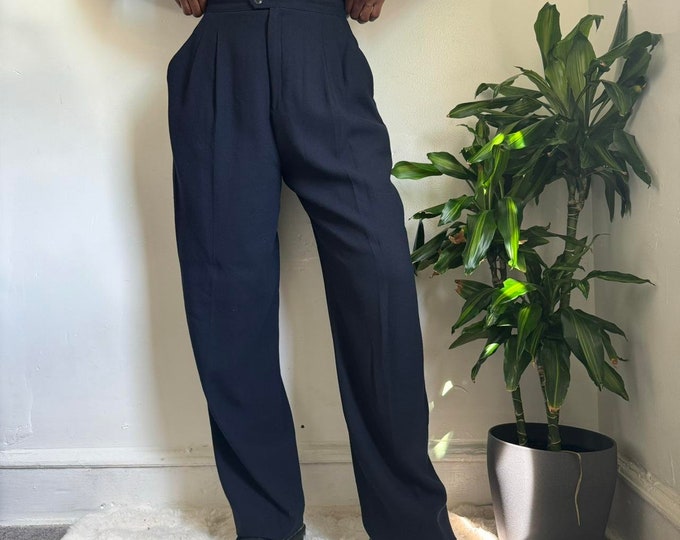 Classic High waist navy tailored pants