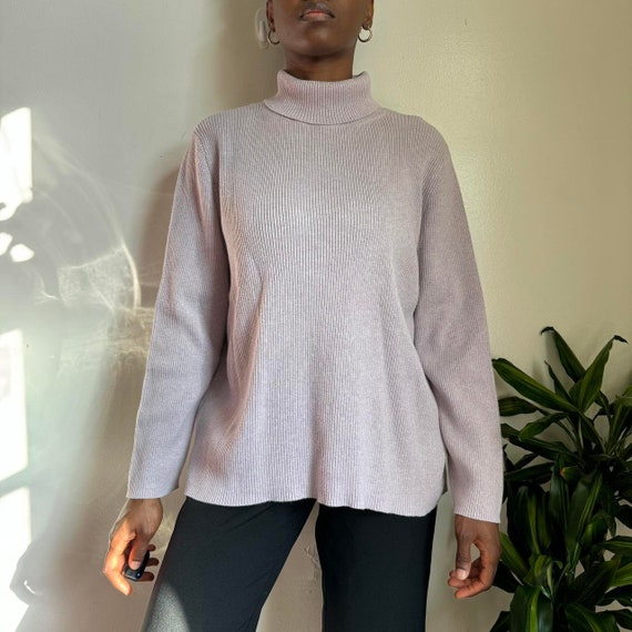 Vintage Classic light purple Turtleneck pullover … - image 4