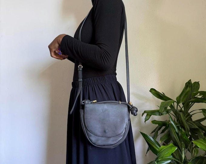 University Thread faded Cross body/shoulder black non leather mini bag