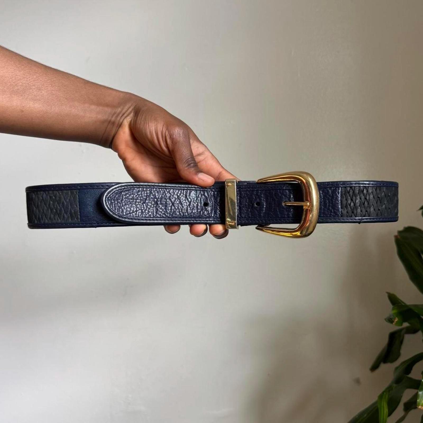 Vintage Navy Blue Belt - Etsy