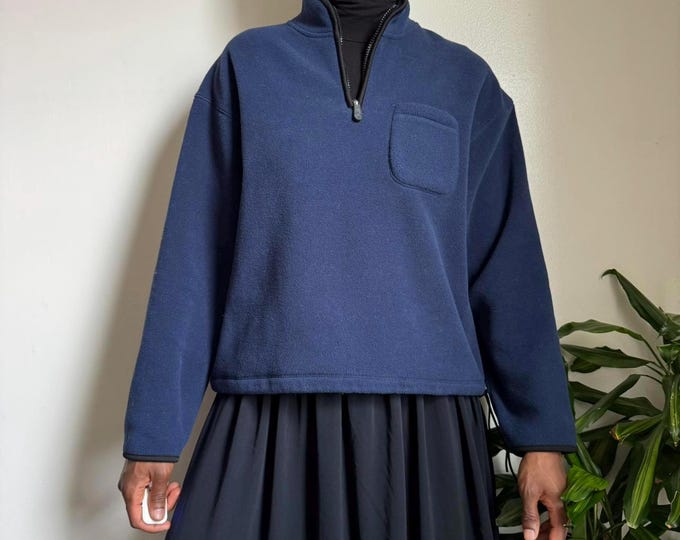 Vintage gorpcore long sleeve quarter zip pullover fleece sweater size M