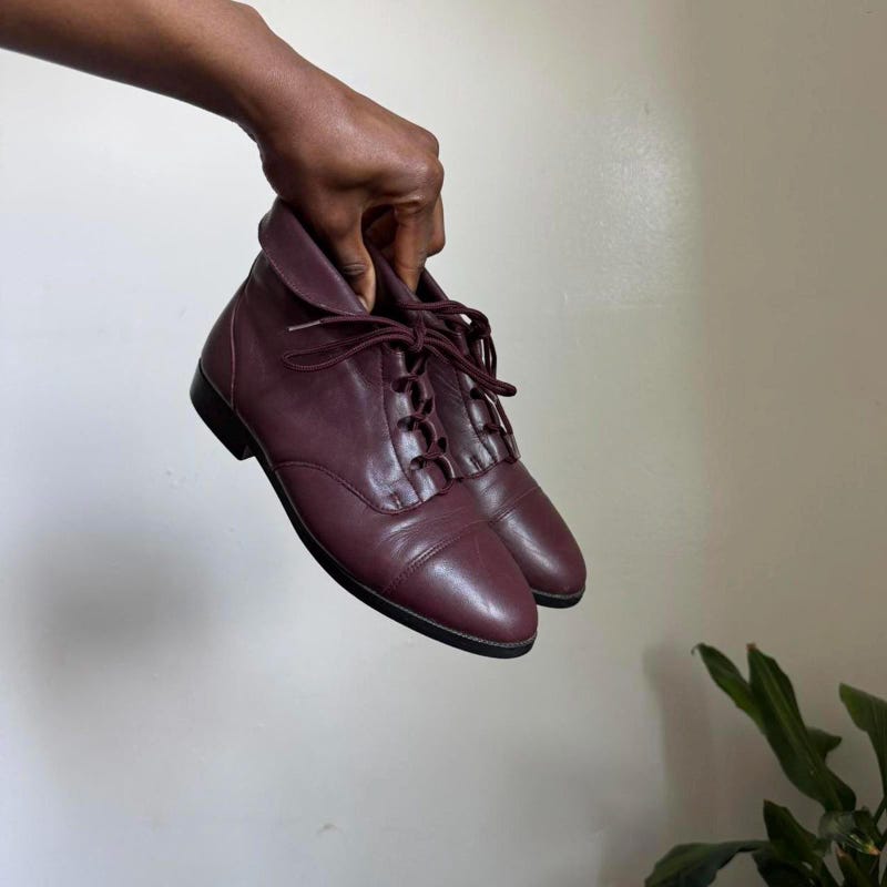 Vintage Lace-Up Ankle Boots