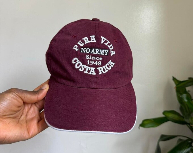 Classic Burgundy unisex pura vida Costa Rica adjustable cap
