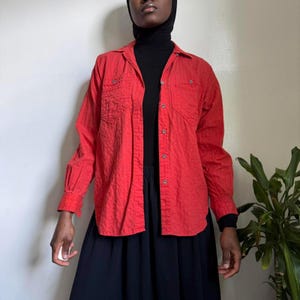 Vintage Orange button-up casual shirt size S