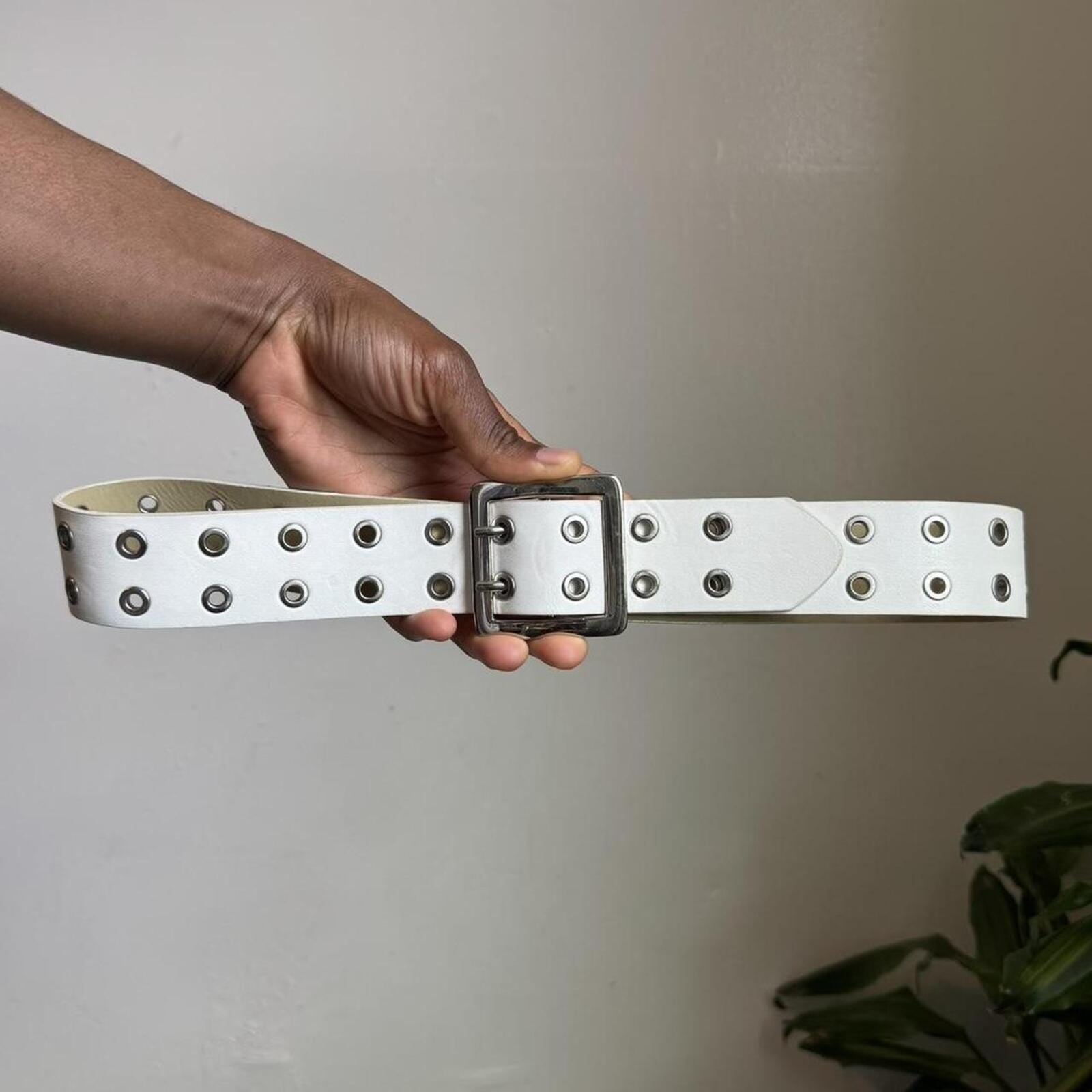 Vintage White Belt Crown Union Jack Buckle Punk Y2K Boho 33-37 Y2k Punk Rock Belt - Etsy main image 3