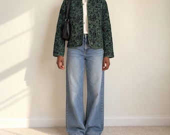 Vintage long sleeves reversible floral kimono cardigan fits like M