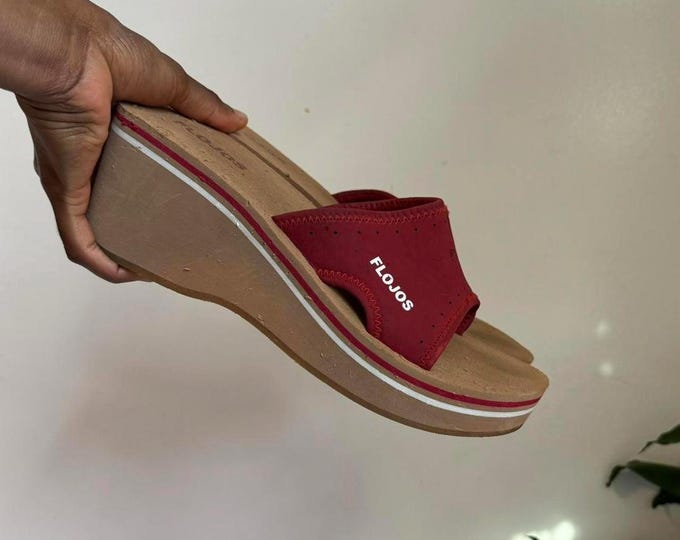 Flojos Women's Red Platform Flip Flops - Stylish & Comfortable Sandals