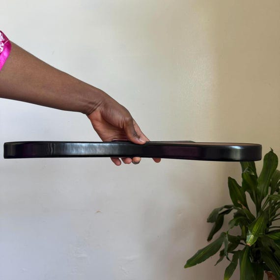 Vintage Classic Black Imitation Leather Belt With Silver  display picture 2