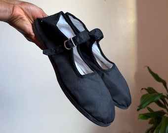 Black light Canvas Kung Fu Mary Jane ballet Flats EU 41 US 10