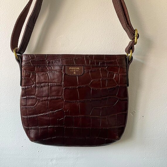 Vintage Y2K crocodile leather shoulder bag - image 2