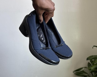Mocasines deportivos Bzees con tacón grueso, talla 8.5