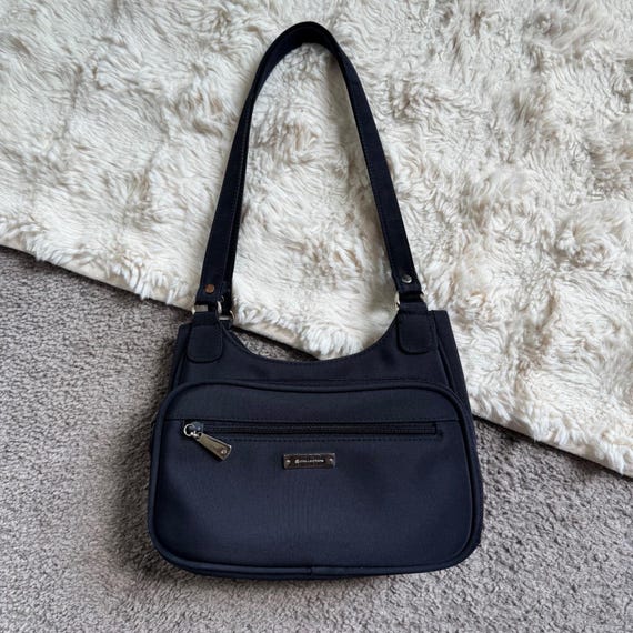 Y2K Minimalist Office Siren Black Multi-Pocket Shoulder Bag