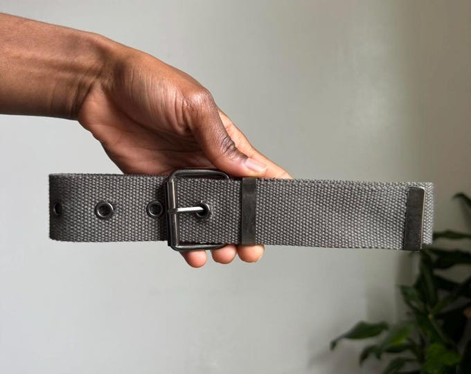 Unisex khaki Woven D-ring grunge skater belt one size