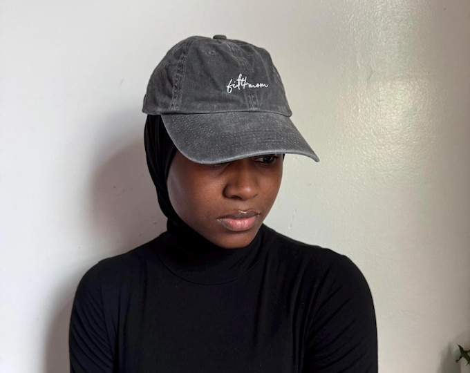Vintage fit4mom gray faded casual streetwear embroidered cap one size