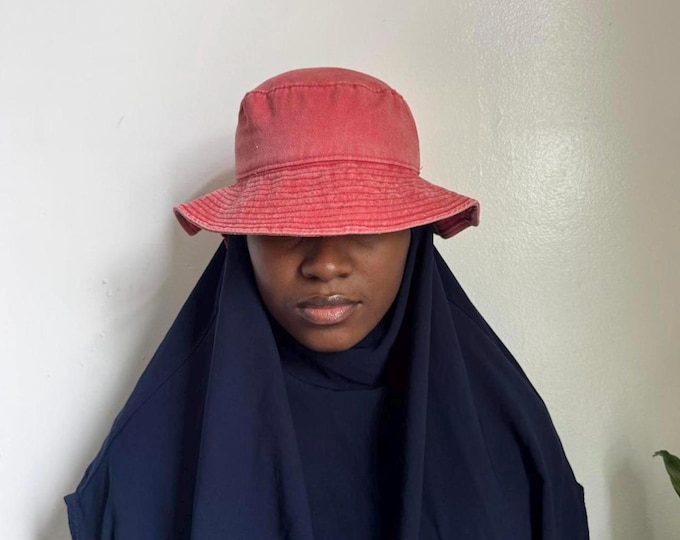 Vintage outdoor hiking summer Orange bucket hat 24"