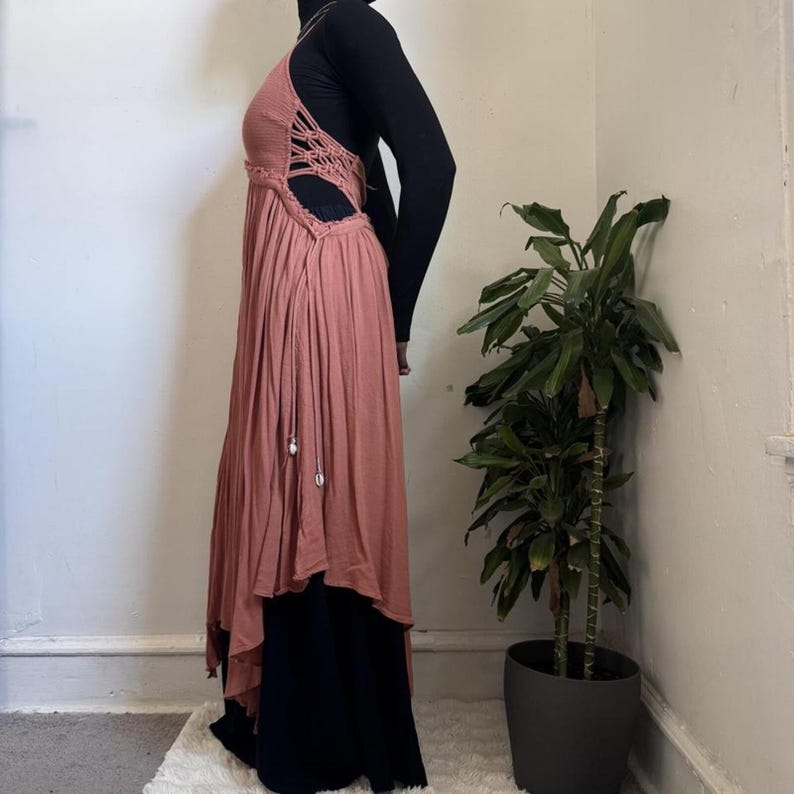 Free People Extratropical Gauze boho whimsygoth Maxi Dress - L image 4