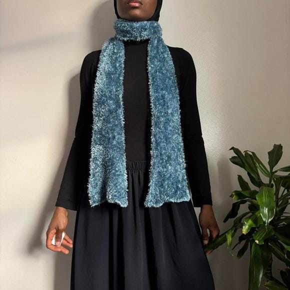 Y2k Fuzzy Scarf - Etsy