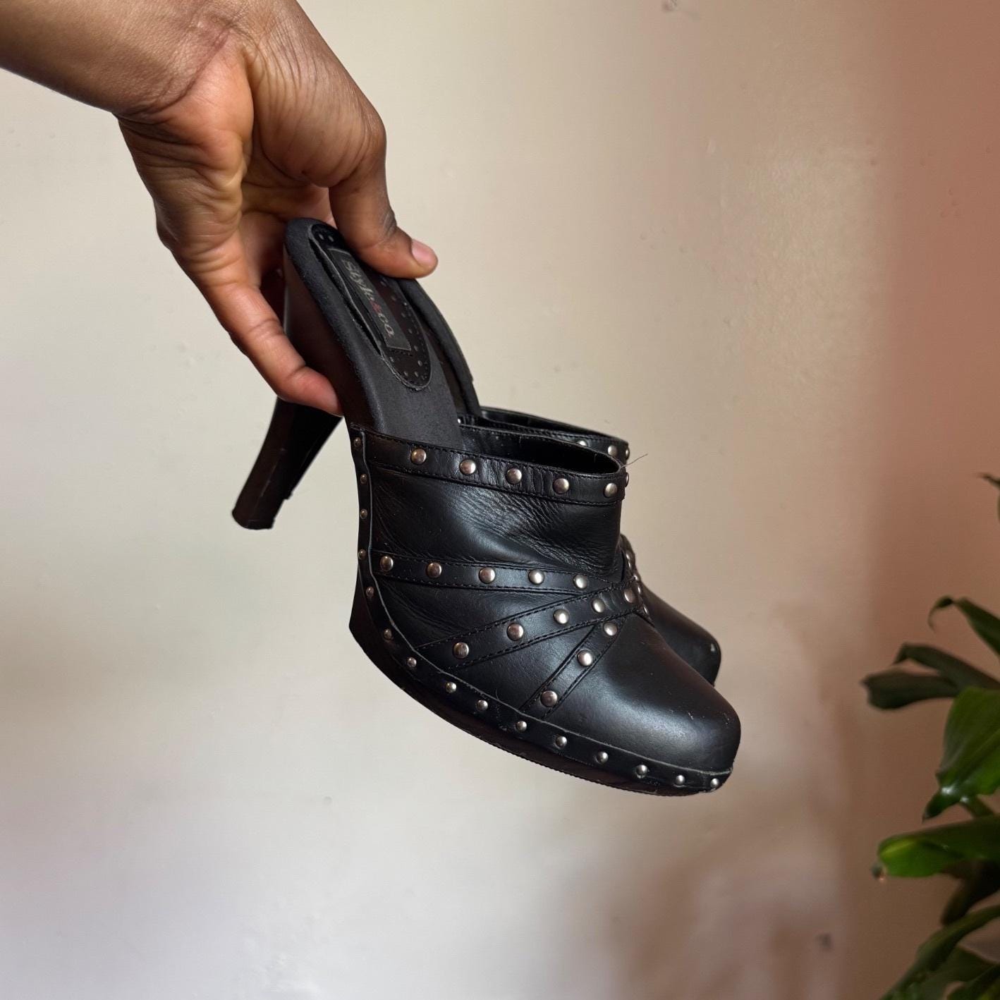 靴 y2k Curve Mule Shoes Y2k Mules - Etsy