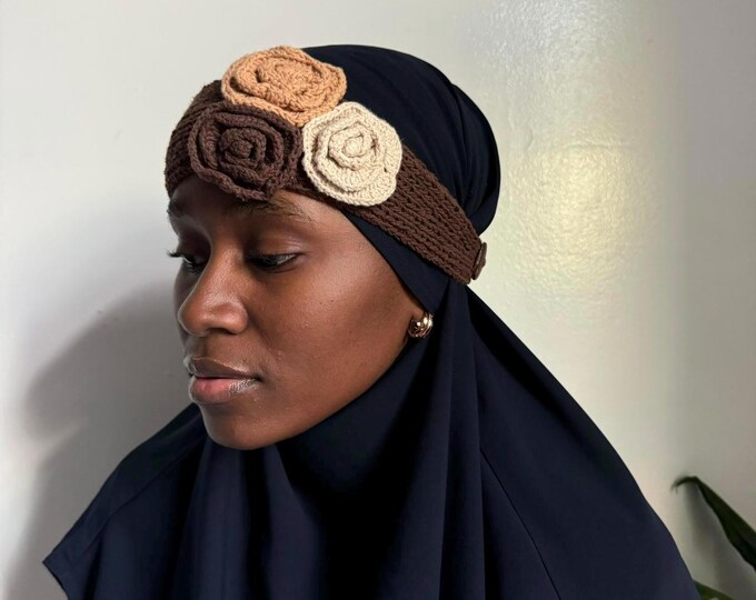 Vintage boho/hippie floral crochet headband