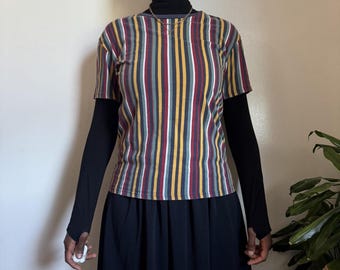 Streetwear gestreept baby-T-shirt in vintagestijl - S