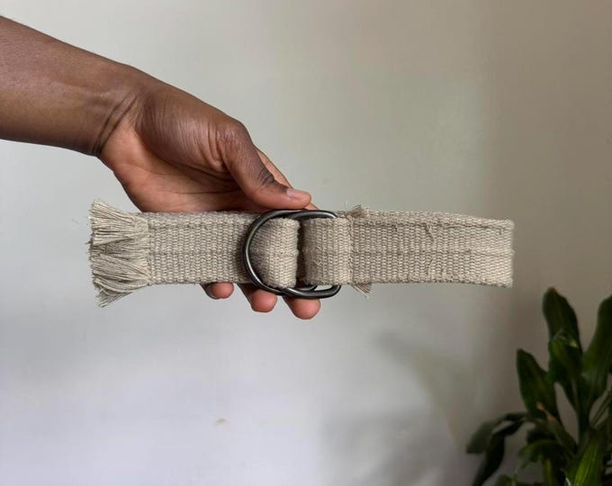 Vintage Tan and cream belt with adjustable buckle size 30