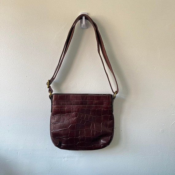 Vintage Y2K crocodile leather shoulder bag - image 3