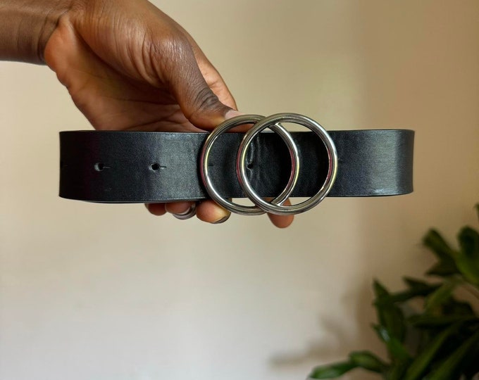 Vintage Black classic ring belt