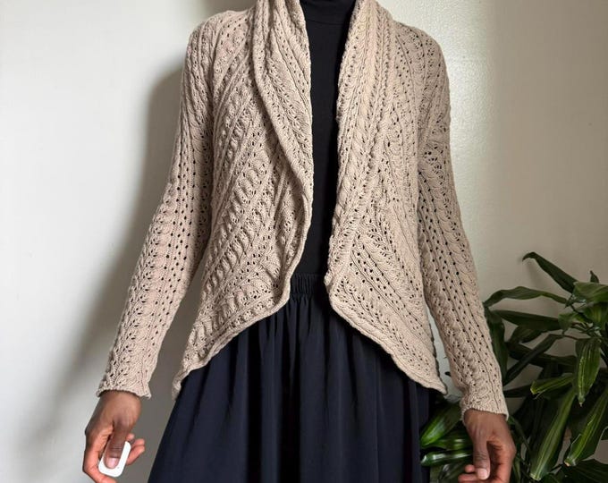 Vintage hippie earthy fairy grunge knit cardigan top L