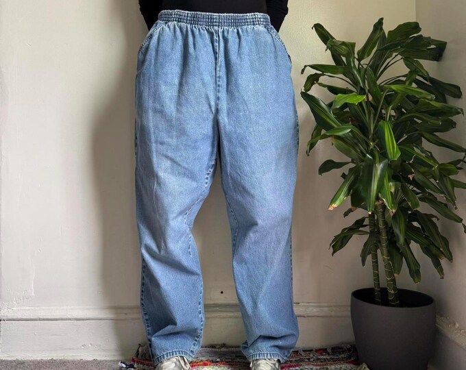 Vintage light wash denim jeans streetwear baggy gorpcore Size 18w