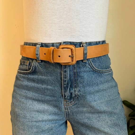 Vintage Tan leather belt - image 3