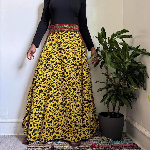 Beaded Ankara Maxi Wrap Skirt