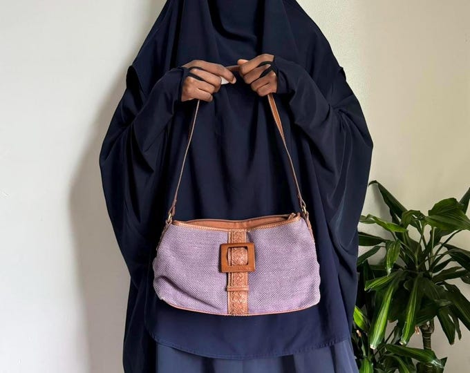 Vintage Purple With Wood Detail coquette shoulders bag