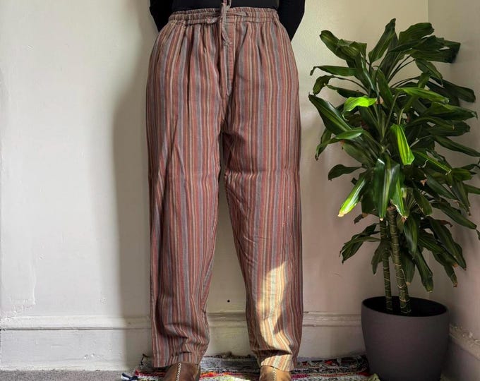 Vintage Joseph Abboud  Mid waist striped relaxed fit straight legs pants L