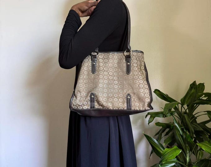 Vintage Merona Y2K canvas coquette tote shoulder bag